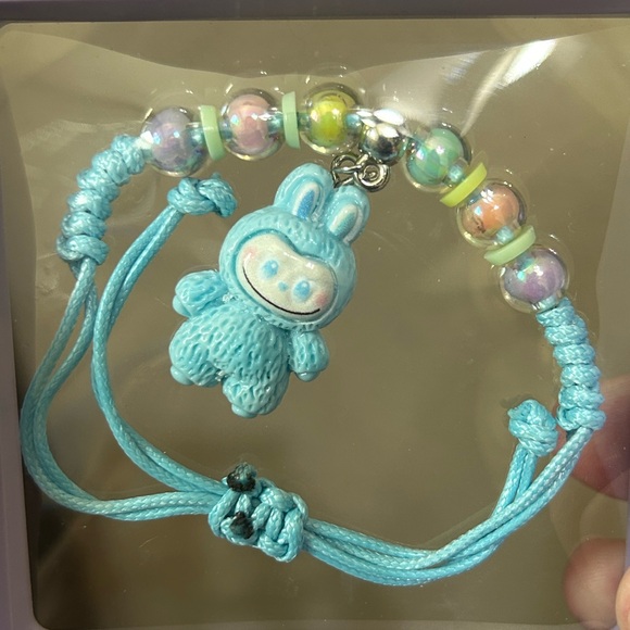 Labubu Little Monster Beaded Adjustable Woven Bracelet - Blue New - Picture 5 of 13